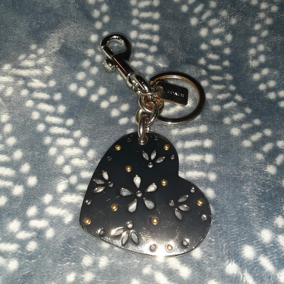 Coach Handbags - Coach Silver Heart Bag Charm